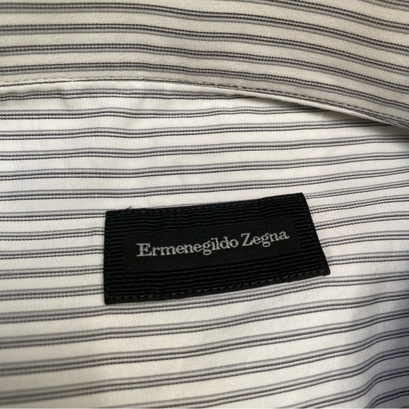 Ermenegildo Zegna Pinstripe Button Down Shirt - Picture 13 of 15